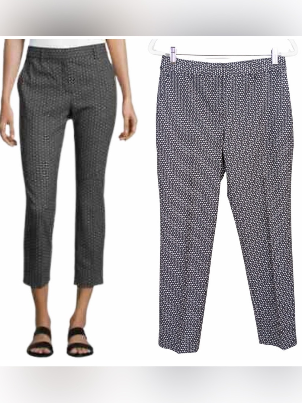 New Dalia Chic Black and White Patterned Pants Size 14